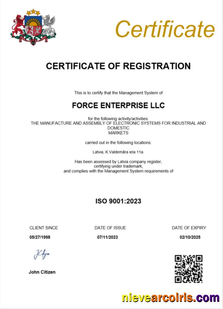 Latvia company registration certificate